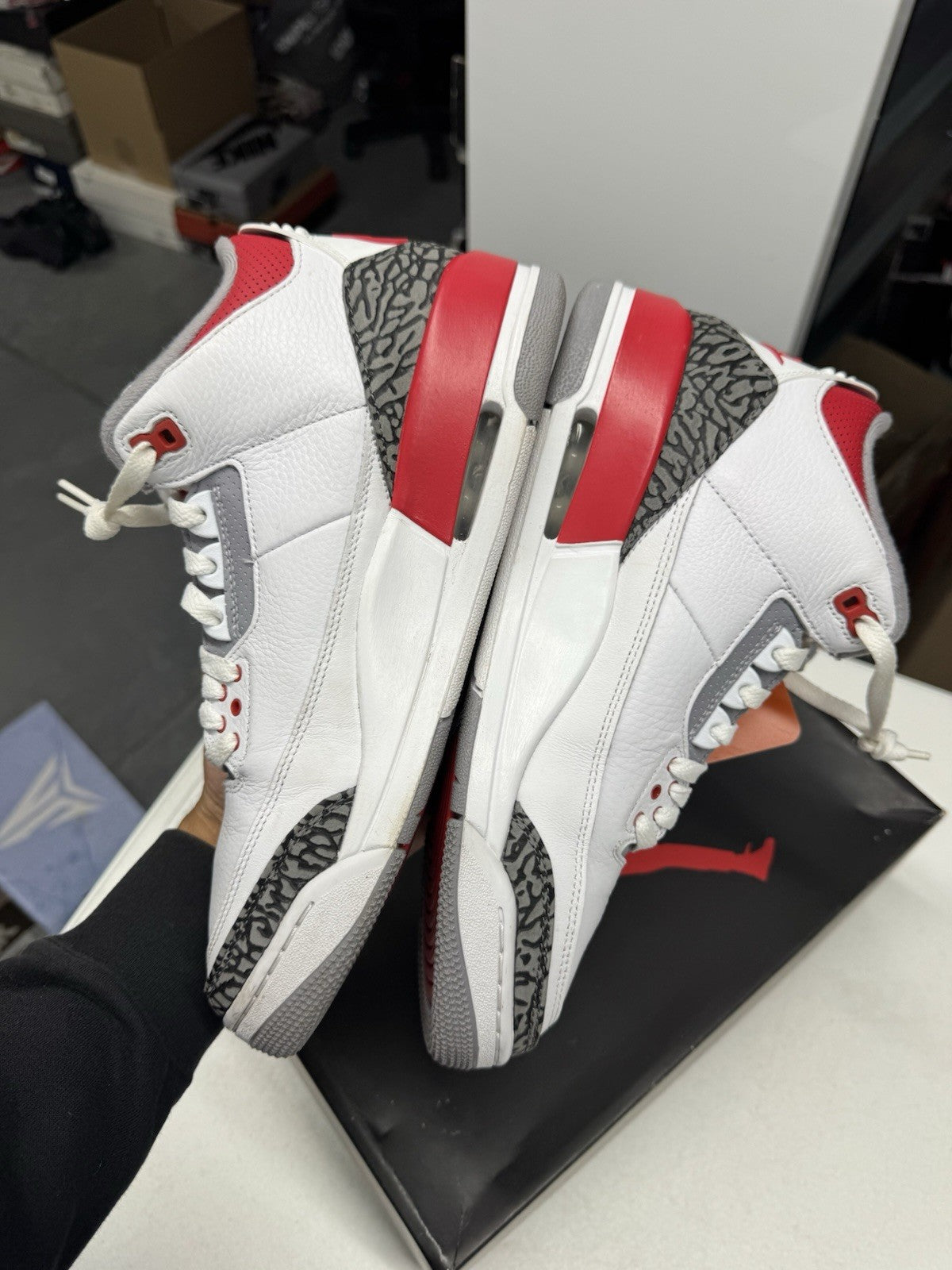 Jordan Air Jordan 3 Retro Fire Red White/Cement Grey/Black Sneakers SIZE 9.5