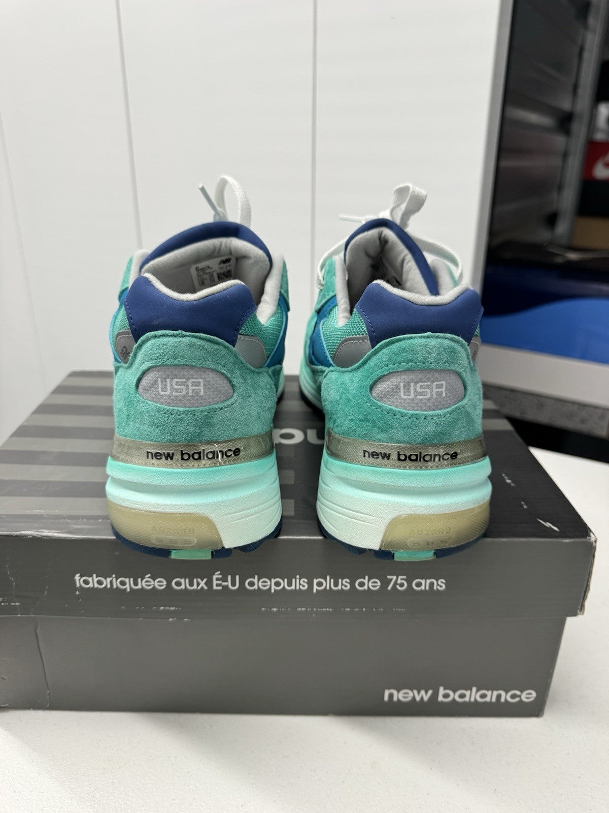 New Balance 992 MiUSA Blue Silver Metallic Size 11