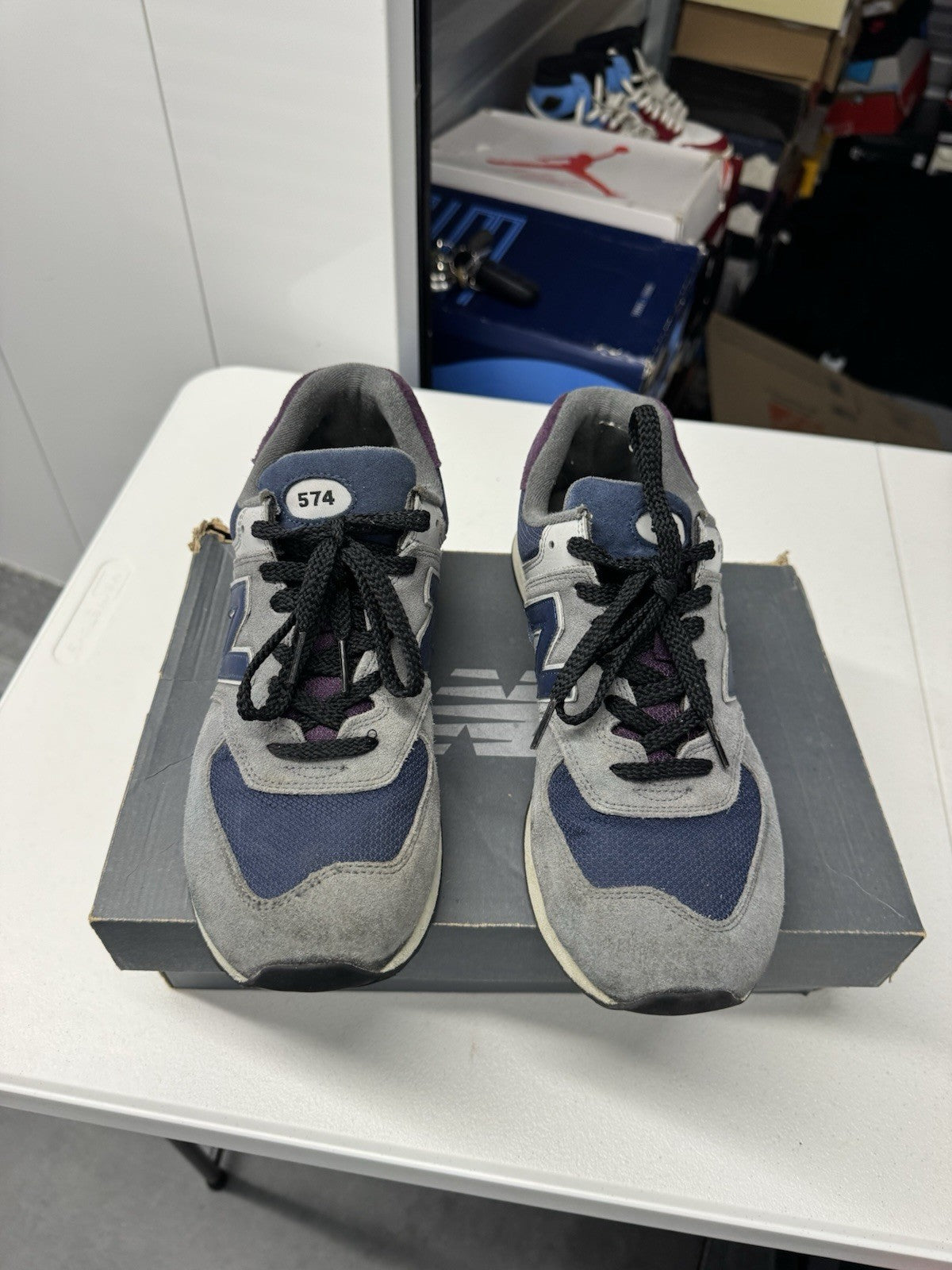 New Balance ML574LGB Men's Classic Grey/Silver/Black Sneakers Size 11