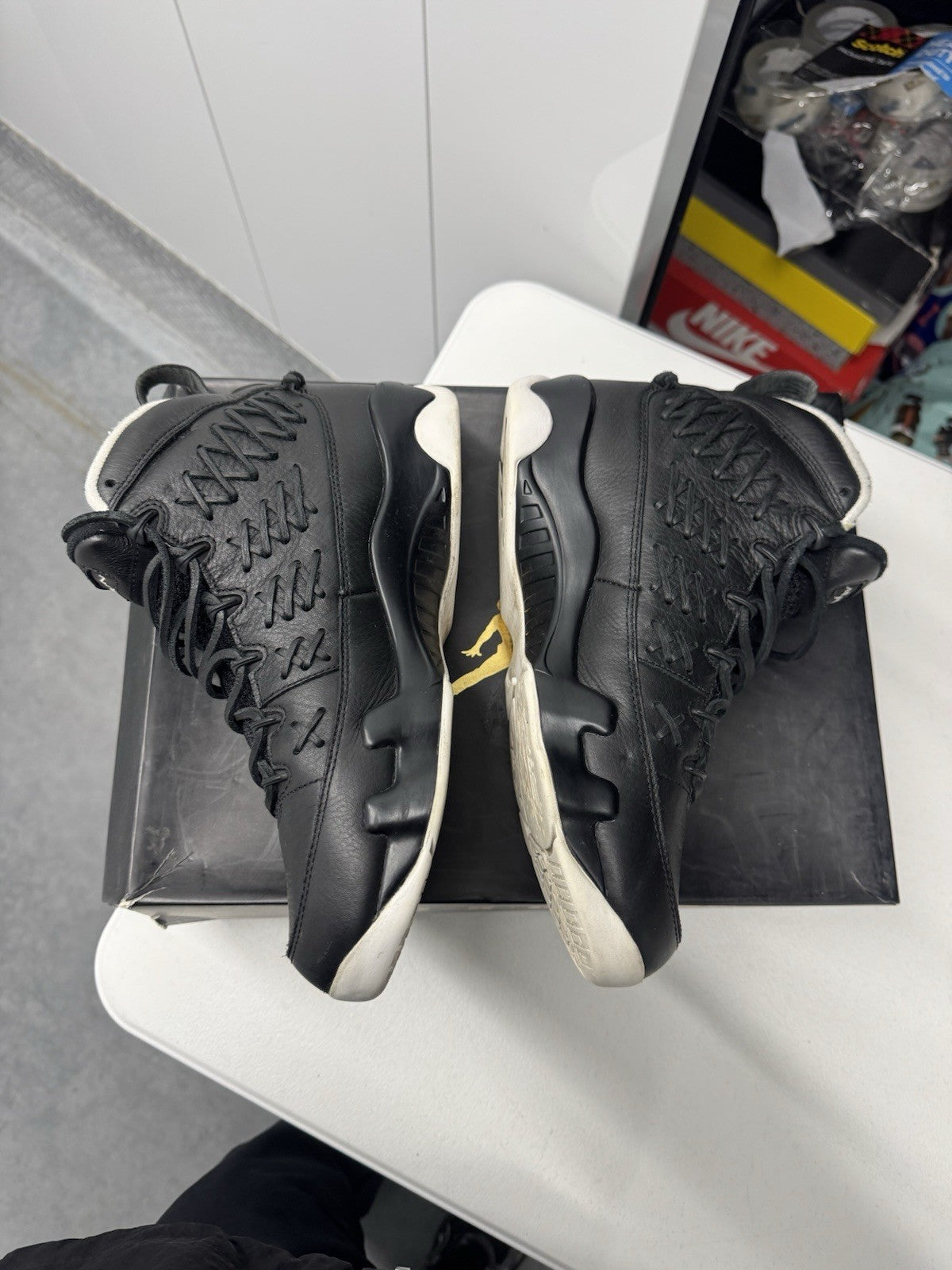 Jordan Air Jordan 9 Pinnacle Retro Black White High Top Sneaker size 10.5 
