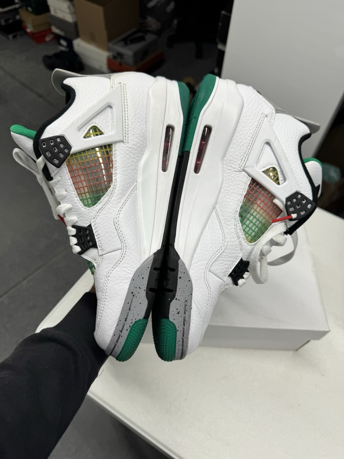Jordan WMNS Air Jordan 4 Retro Rasta White/Red/Green/Black SIZE 11W/9.5M