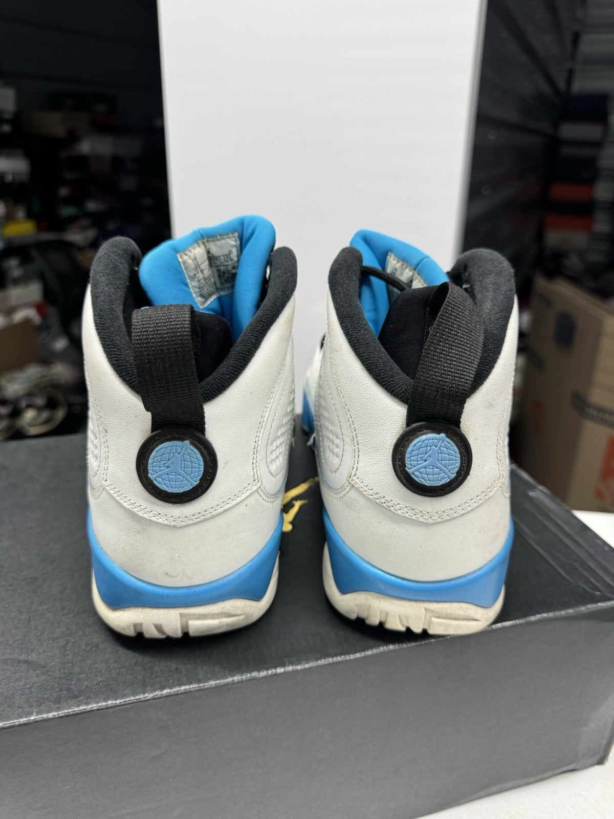 Jordan Air Jordan 9 White/Blue/Black Leather POWDER BLUE SIZE 10