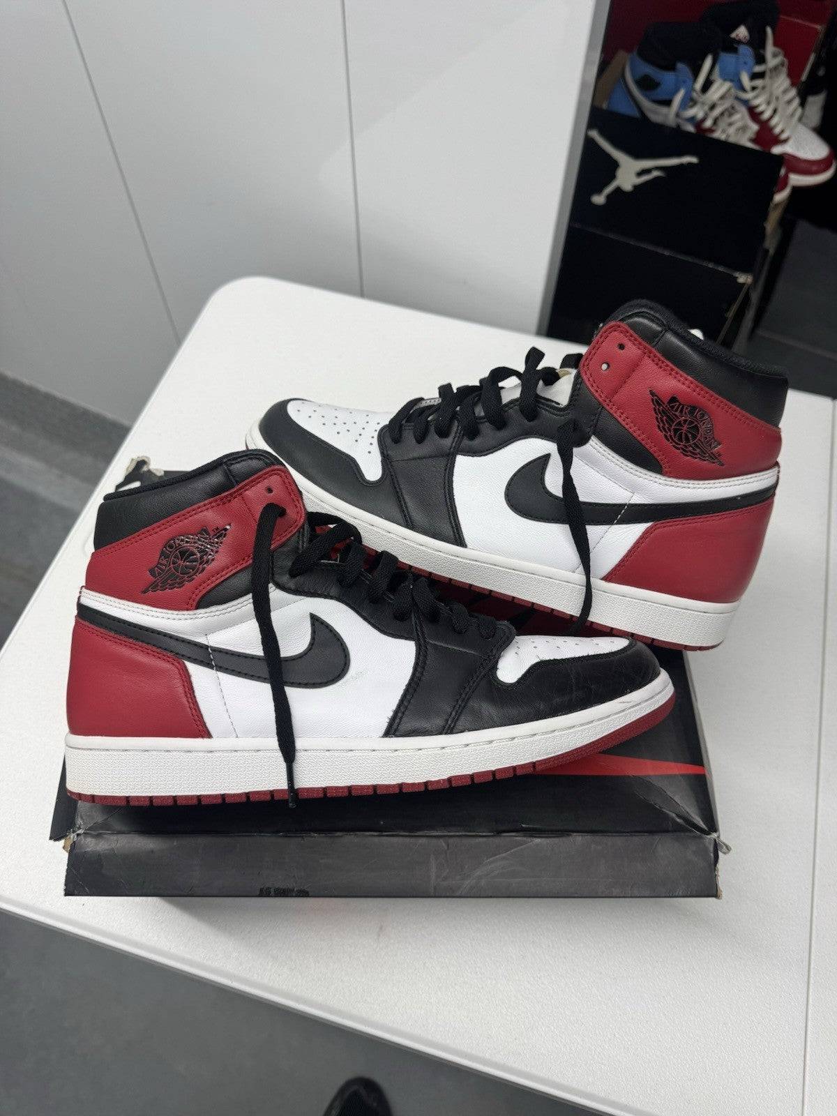 Jordan Air 1 Men's Sneakers Retro High Black Toe OG, Size 12