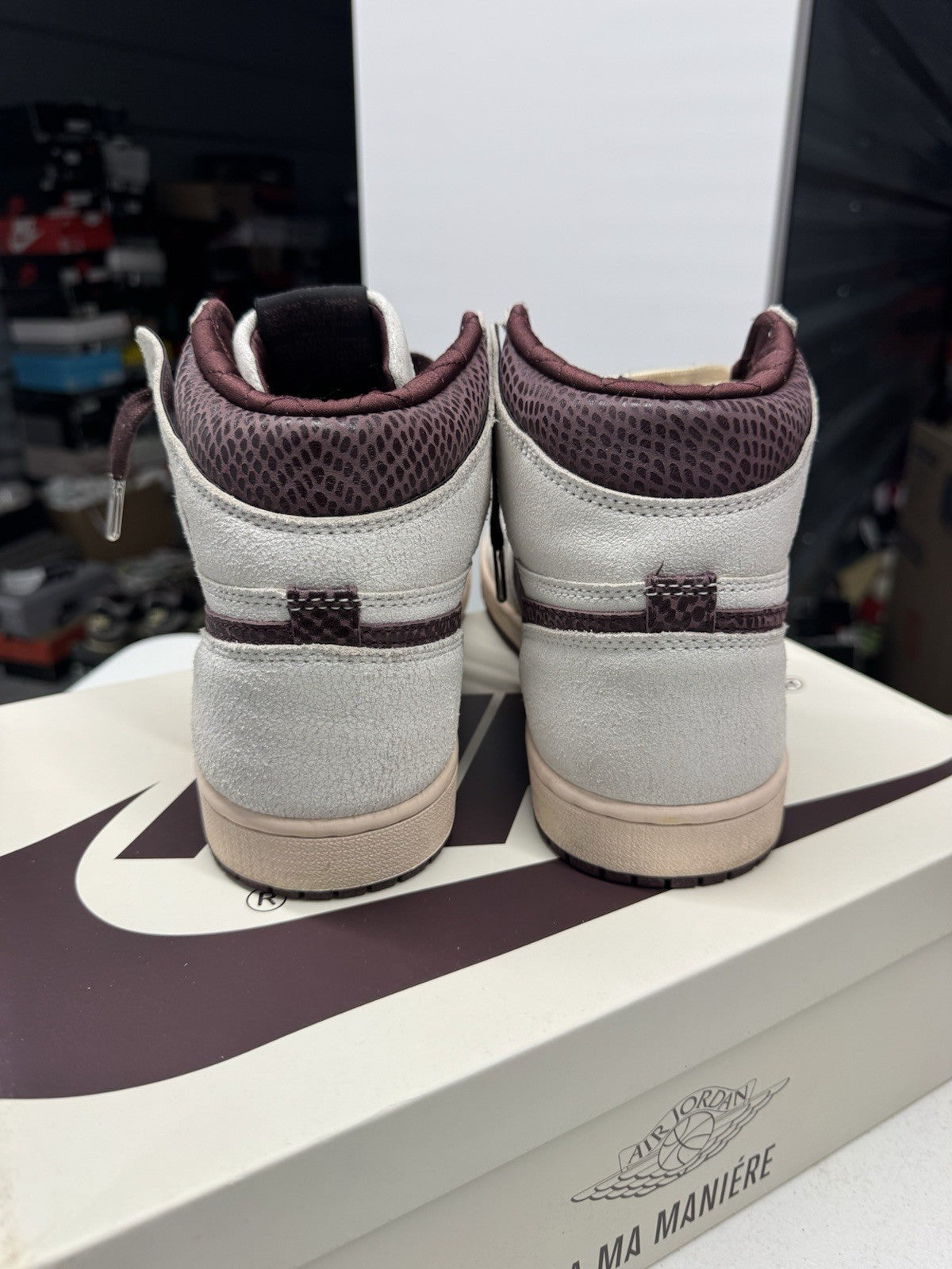 Jordan Air Jordan 1 High OG x A Ma Maniere Airness Sail/Burgundy 2021 SIZE 10.5