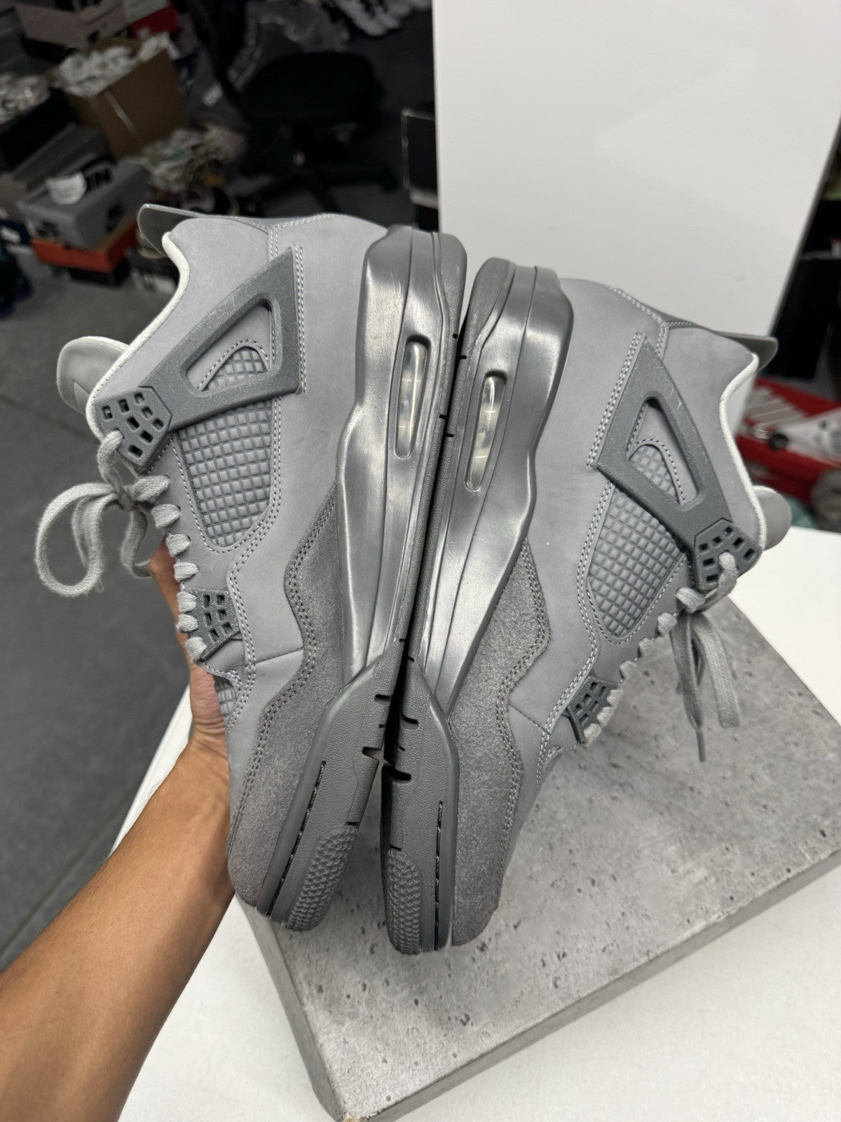 Jordan Air Jordan 4 Retro SE Wet Cement Gray Suede FQ7928-001 SIZE 10.5
