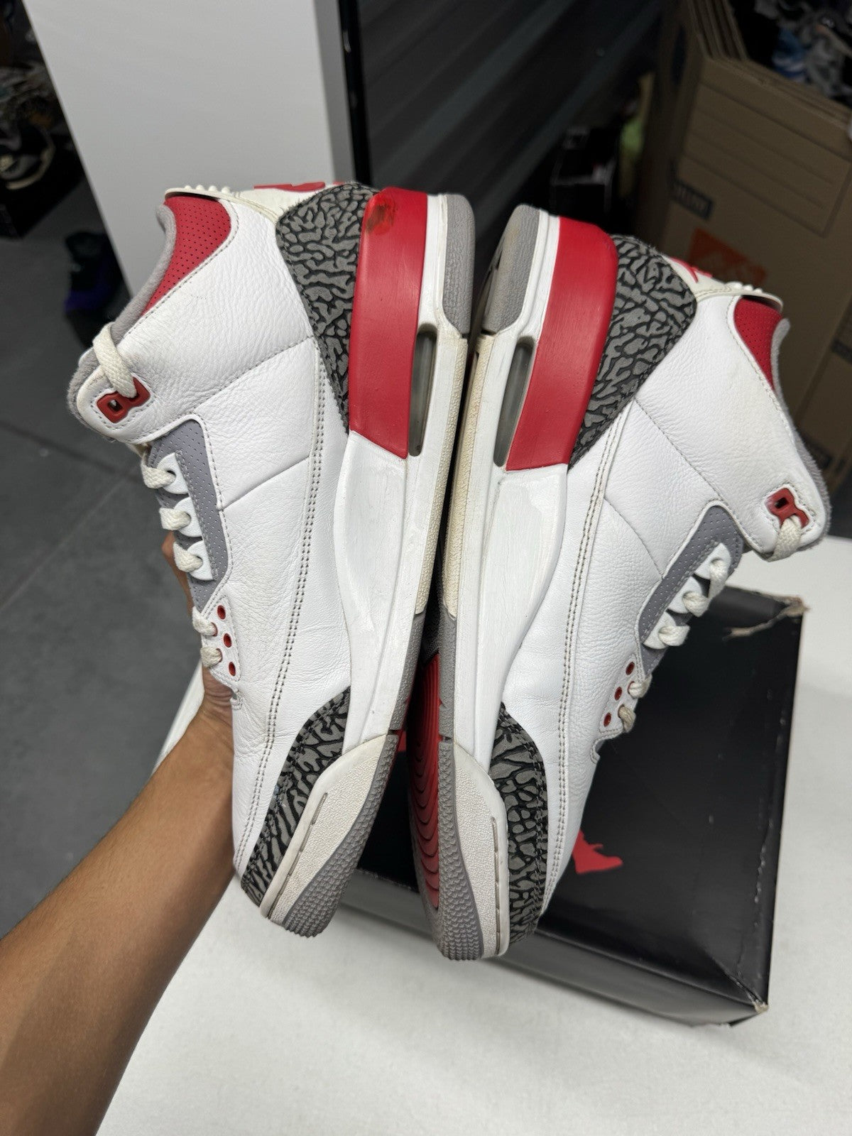 Jordan Air Jordan 3 Retro Fire Red Men's Sneakers White/Red Size 12