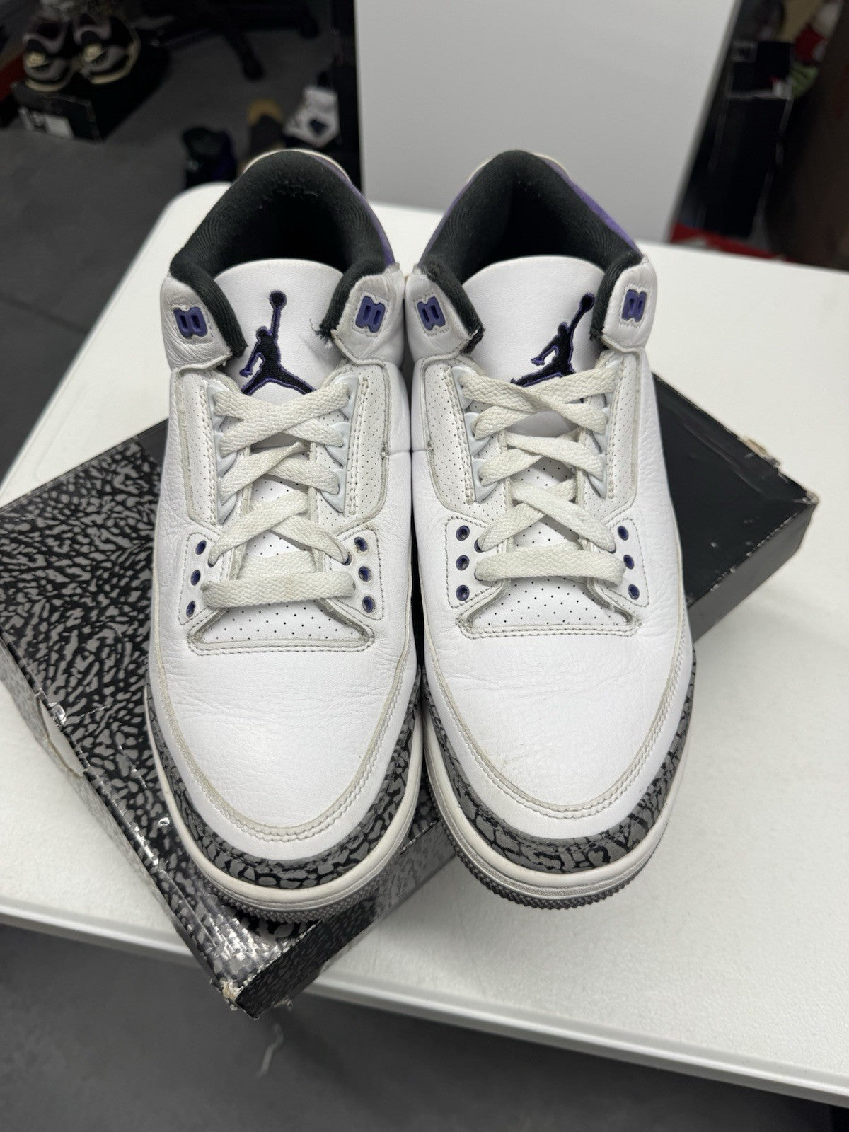 Jordan Air Jordan 3 Retro Mid Dark Iris White/Black SIZE 10