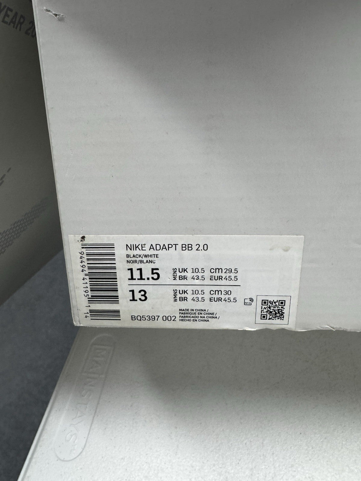 Nike Adapt BB 2.0 Alternate Nike Mag Black/Wolf Grey/Light Aqua SIZE 11.5