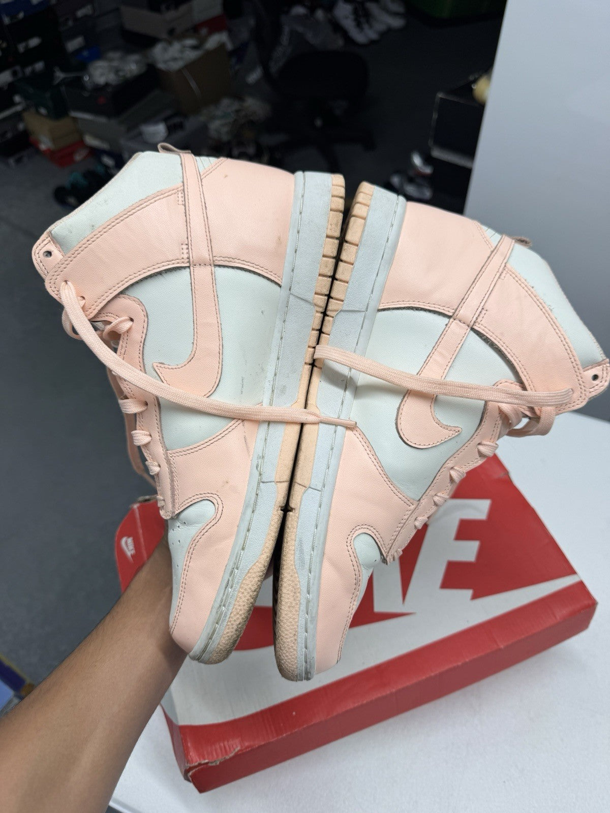Nike Dunk High Crimson Tint Sail/Crimson Tint Pink Leather SIZE 12W/10.5M
