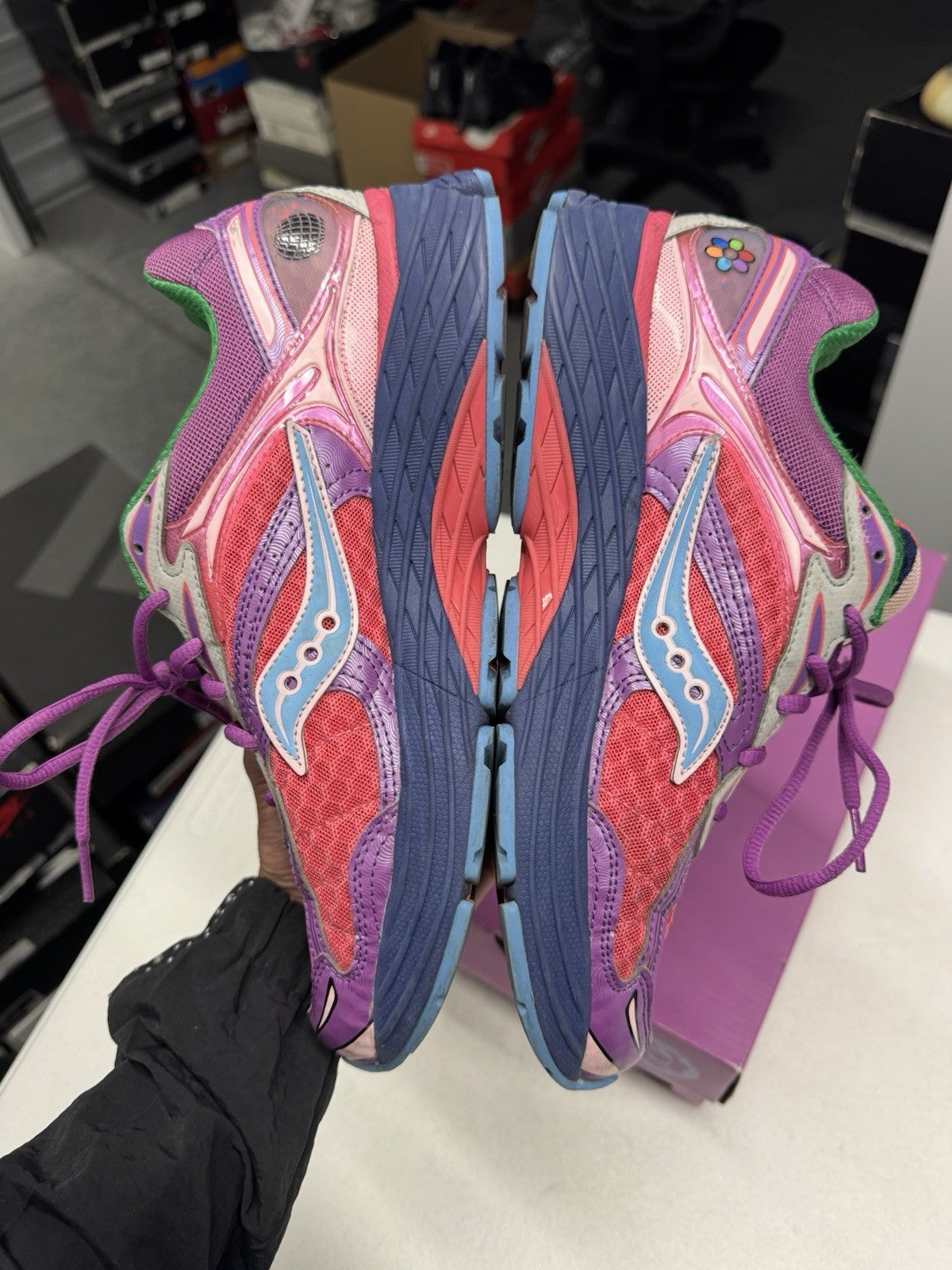 Saucony Jae Tips x ProGrid Omni 9 To Do List Pink/Purple S70864-1 SIZE 9.5