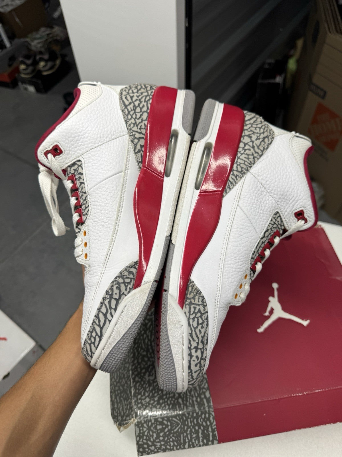 Jordan Air Jordan 3 Retro Cardinal Red Men's Sneakers White Size 12 CT8532-126