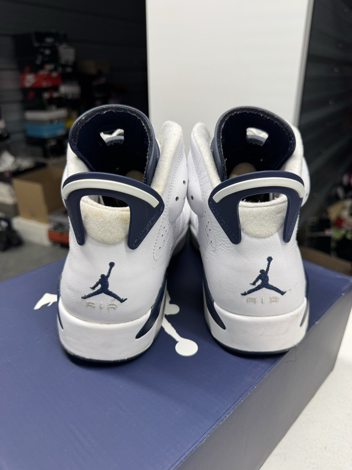 Jordan Air Jordan 6 Retro Men's Sneakers White/Midnight Navy SIZE 9.5