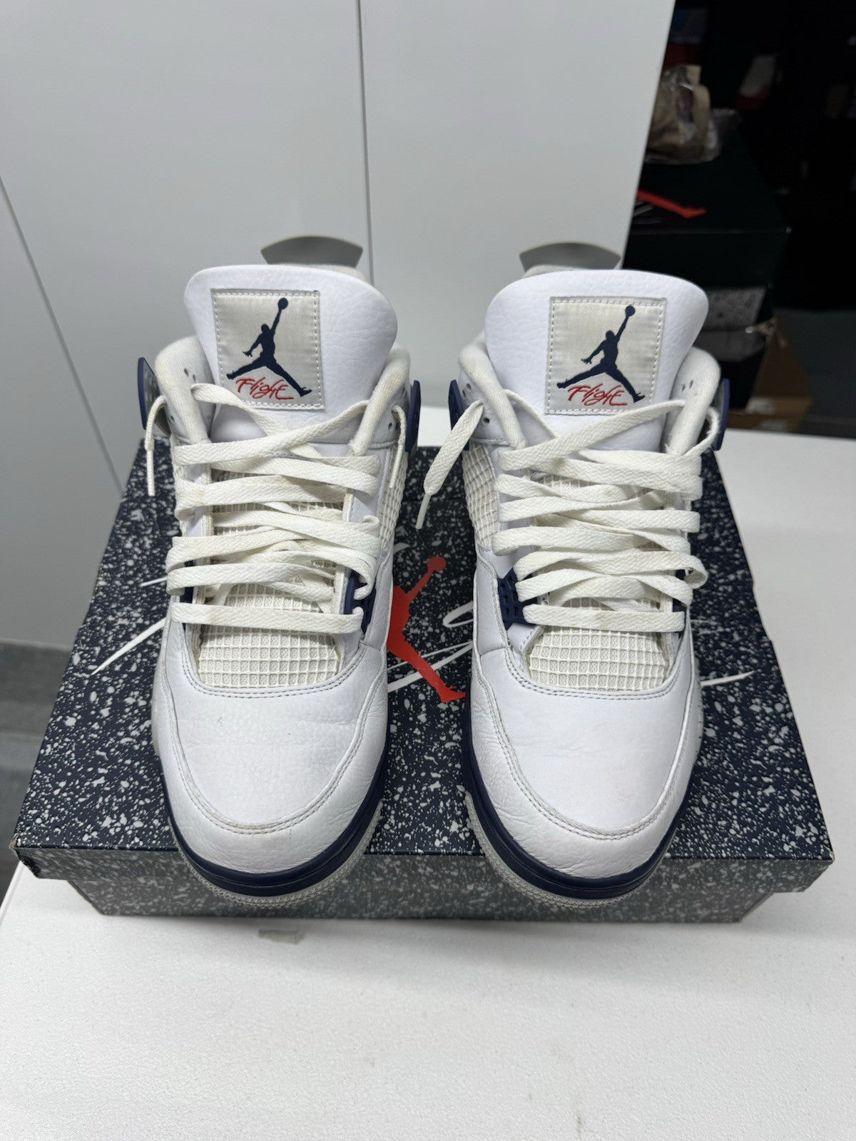 Nike Jordan 4 Men's Retro Midnight Navy Sneakers Size 12 DH6927-140