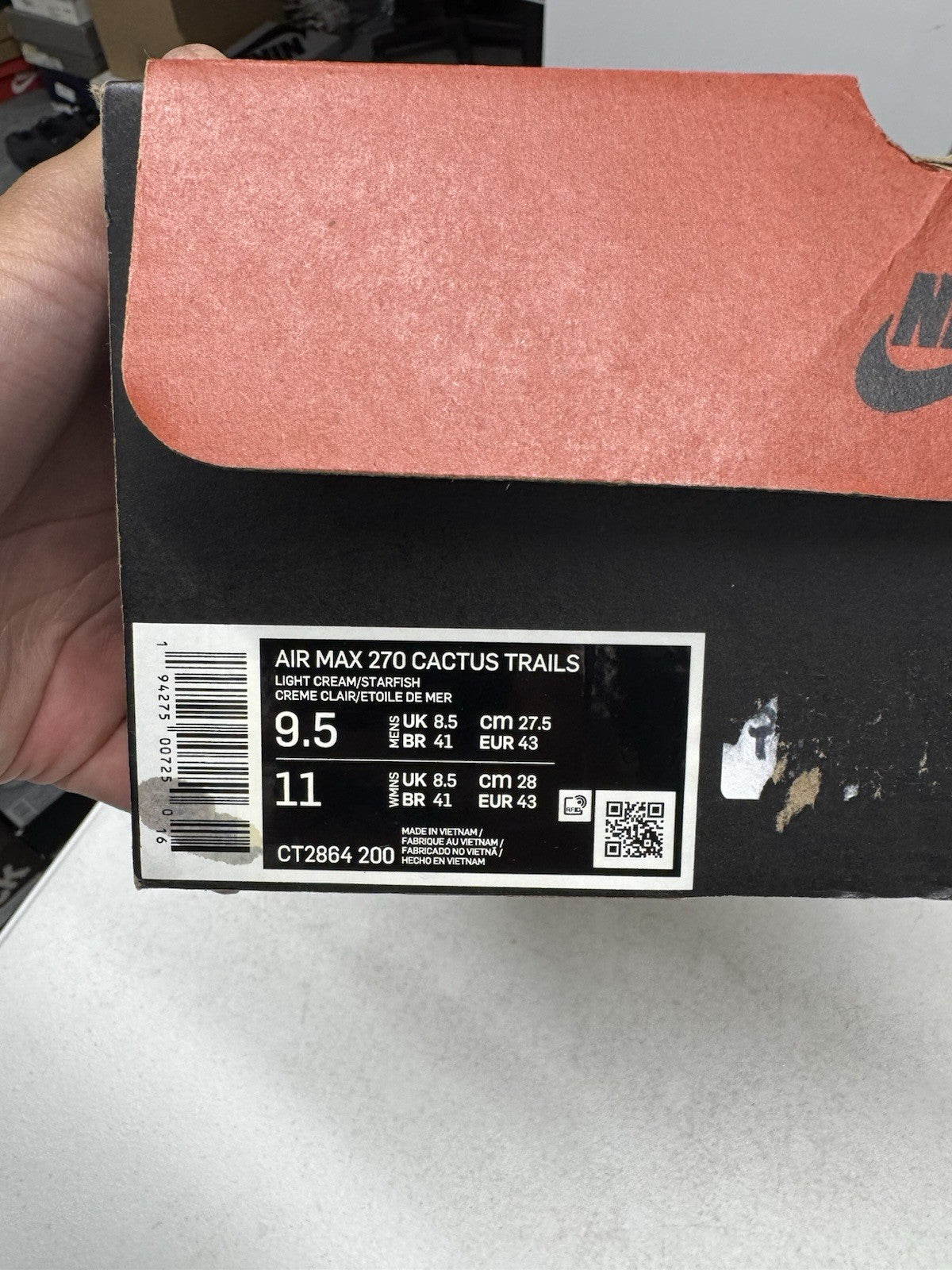 Nike Air Max 270 React ENG Travis Scott Cactus Trails Sneakers SIZE 9.5