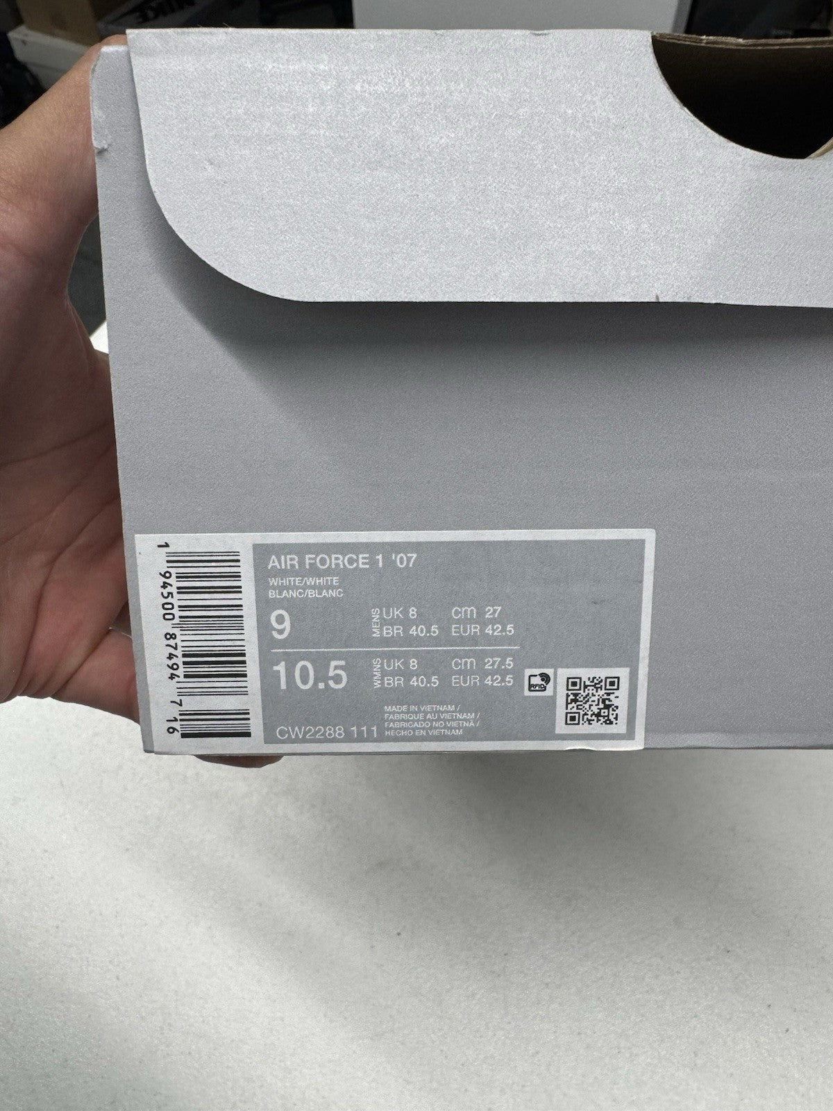 Nike Air Force 1 '07 Low Triple White Men's Sneakers White SIZE 9