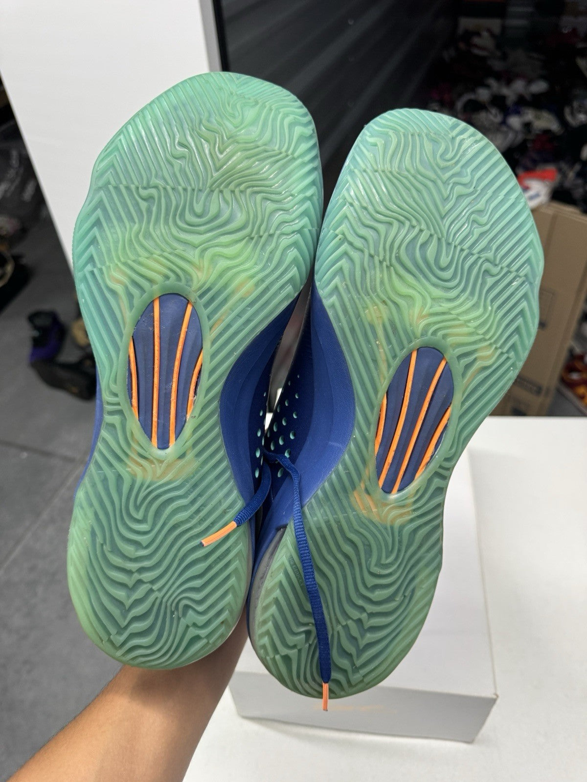 Nike KD 7 Elite Elevate Men's Basketball Sneakers Blue/Green Size 12