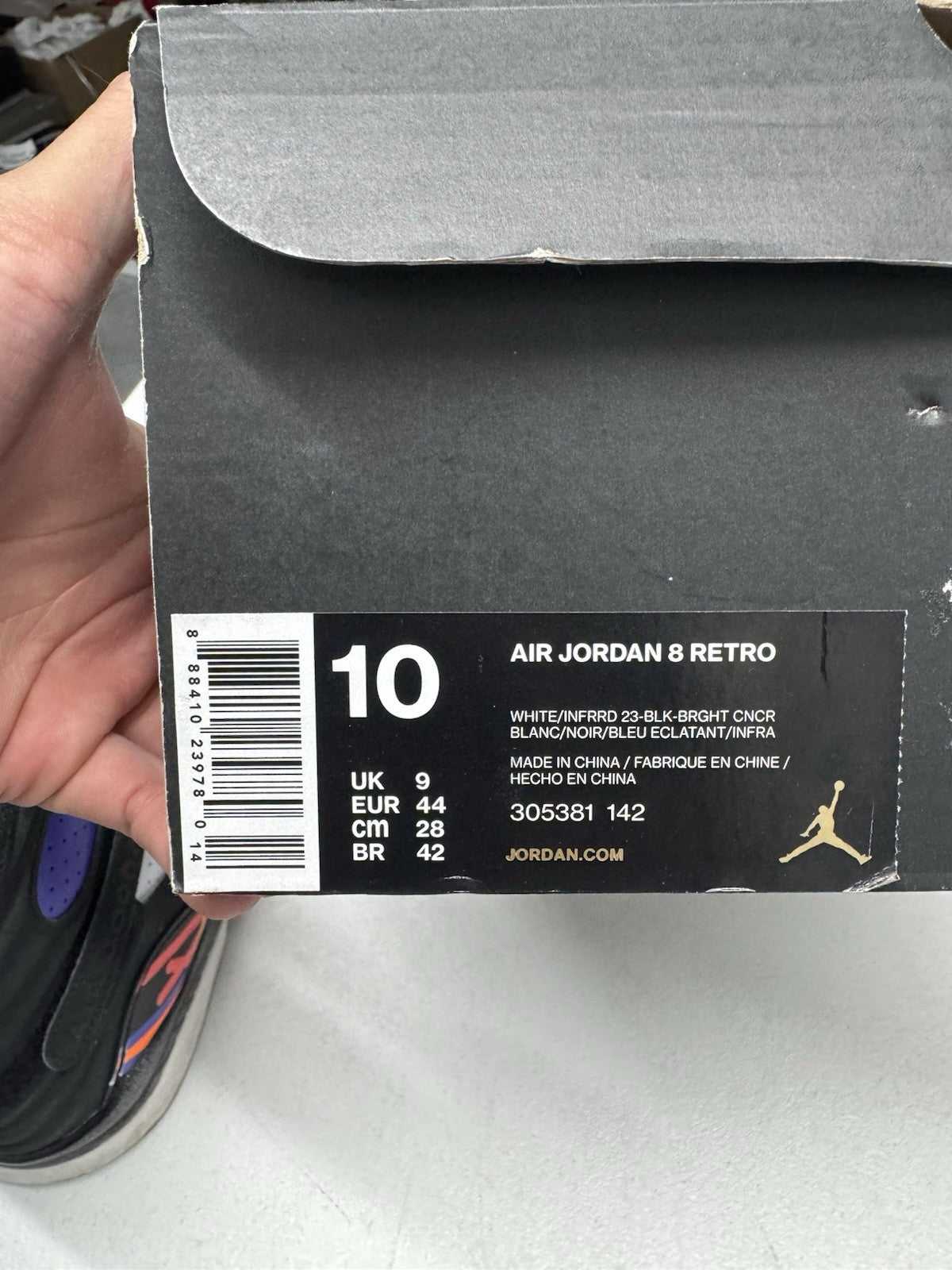Jordan Air Jordan 8 Retro Three-Peat White/Black/Purple SIZE 10