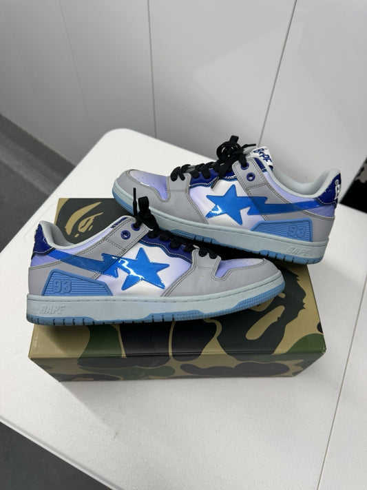 A Bathing Ape BAPE SK8sta #4 M2 Low Top Size 10, Gray/Blue