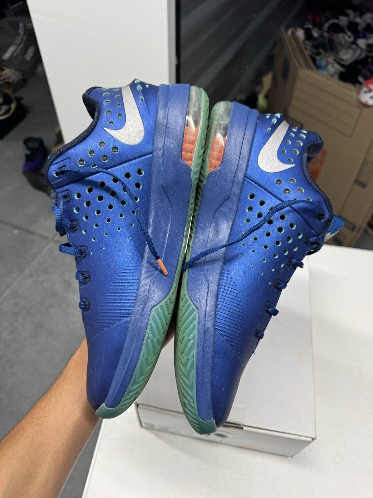 Nike KD 7 Elite Elevate Men's Basketball Sneakers Blue/Green Size 12