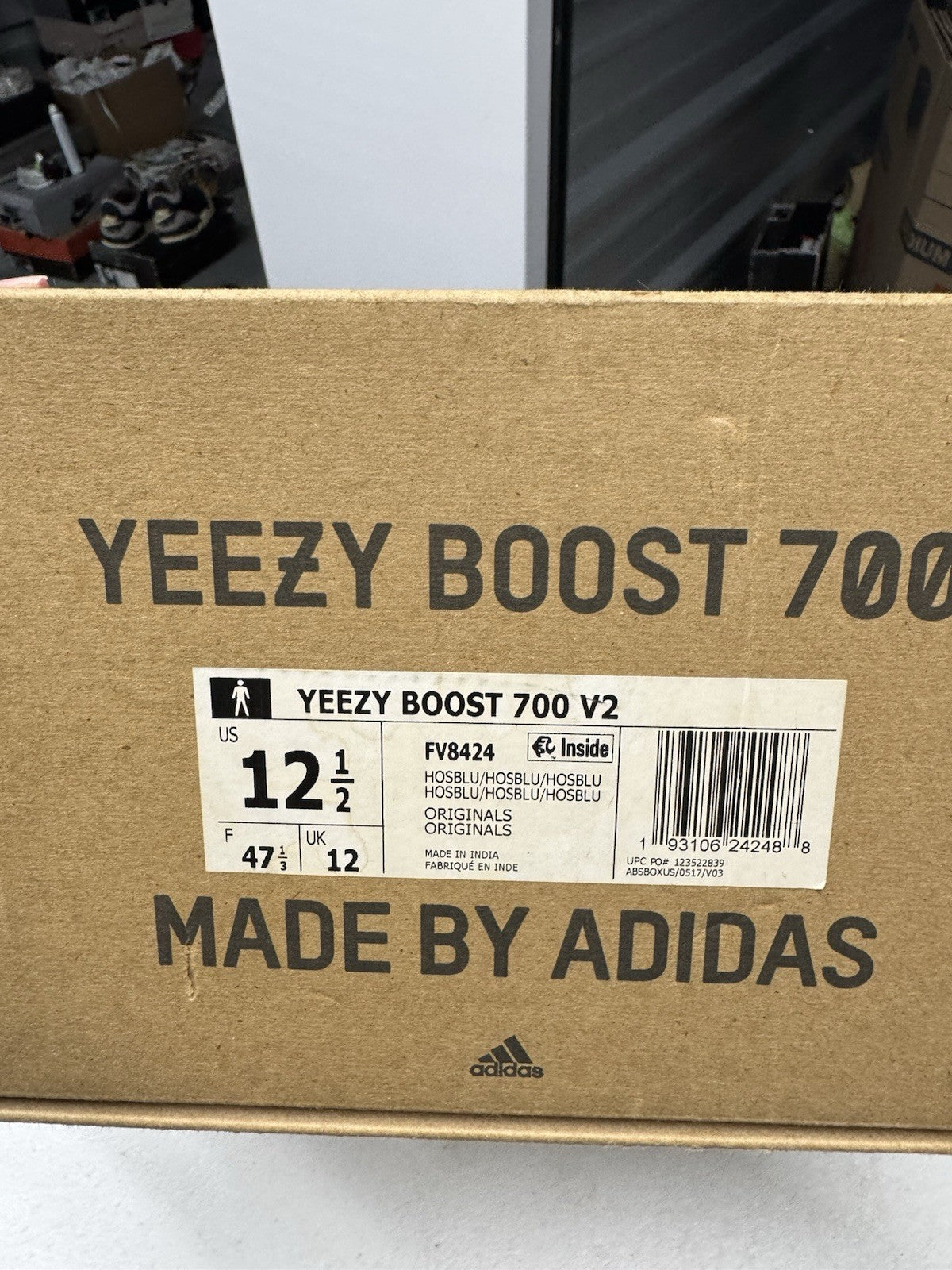 adidas Yeezy Boost 700 V2 Hospital Blue Men's Sneakers Size 12.5 FV8424