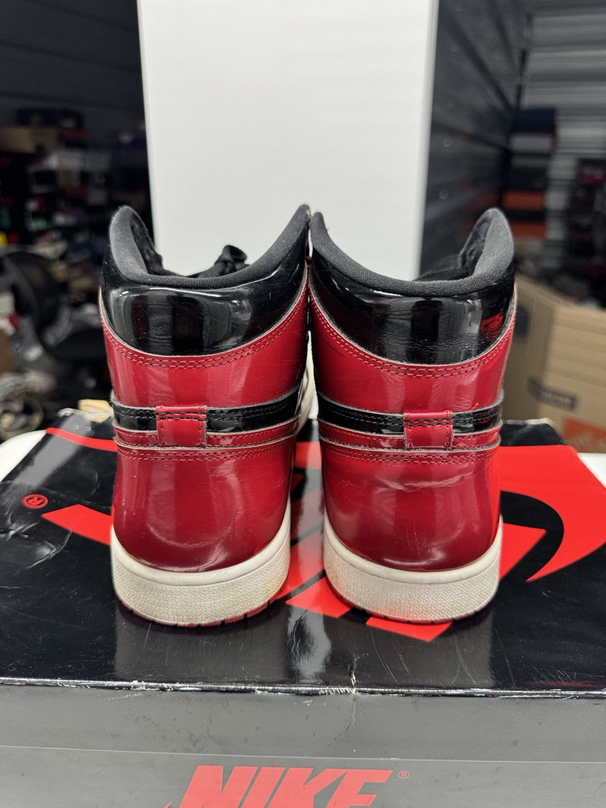 Jordan Air Jordan 1 Retro High OG Patent Bred Black/Varsity Red SIZE 10.5
