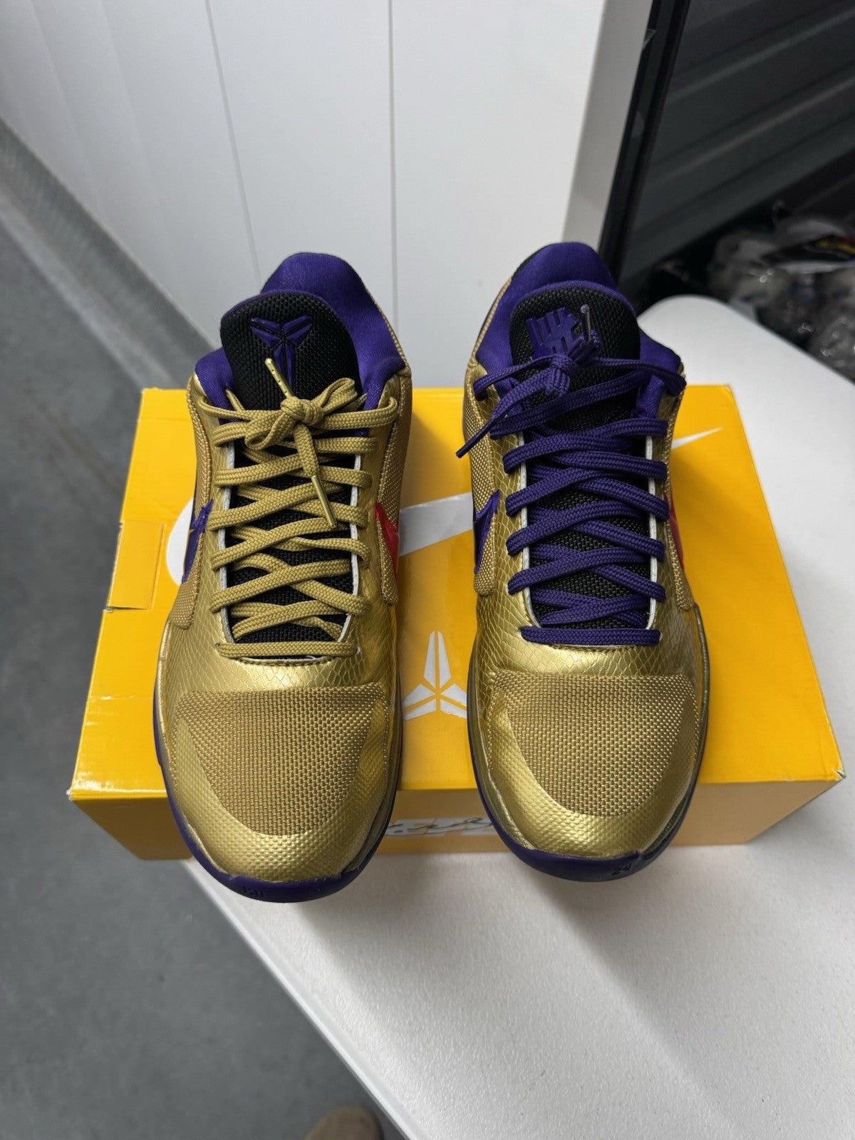 Nike Kobe 5 Undefeated Gold Purple Red Men's Low Top Basketball Sneaker