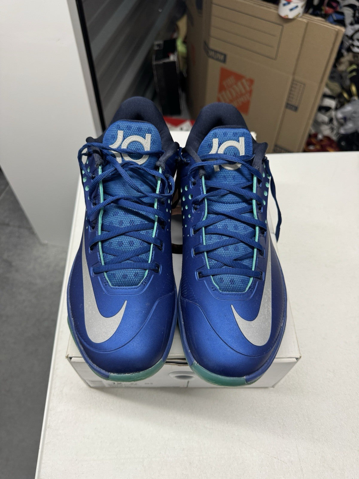 Nike KD 7 Elite Elevate Men's Basketball Sneakers Blue/Green Size 12