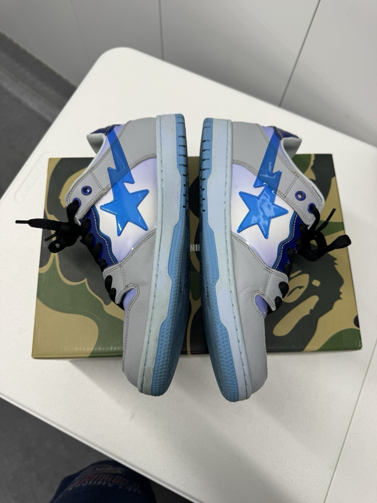 A Bathing Ape BAPE SK8sta #4 M2 Low Top Size 10, Gray/Blue