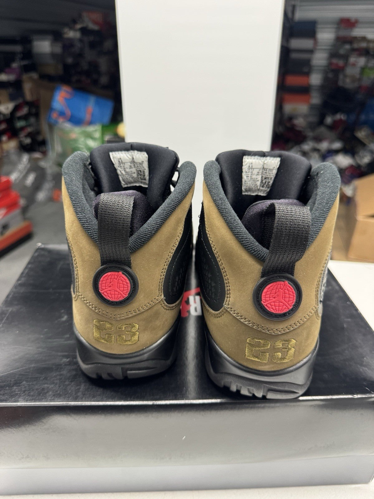 Jordan Air Jordan 9 Retro 2024 "Olive" Men's Sneakers Black/True Red, SIZE 8.5