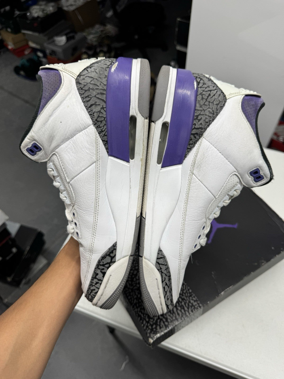 Jordan Air Jordan 3 Retro Mid Dark Iris White/Black SIZE 10