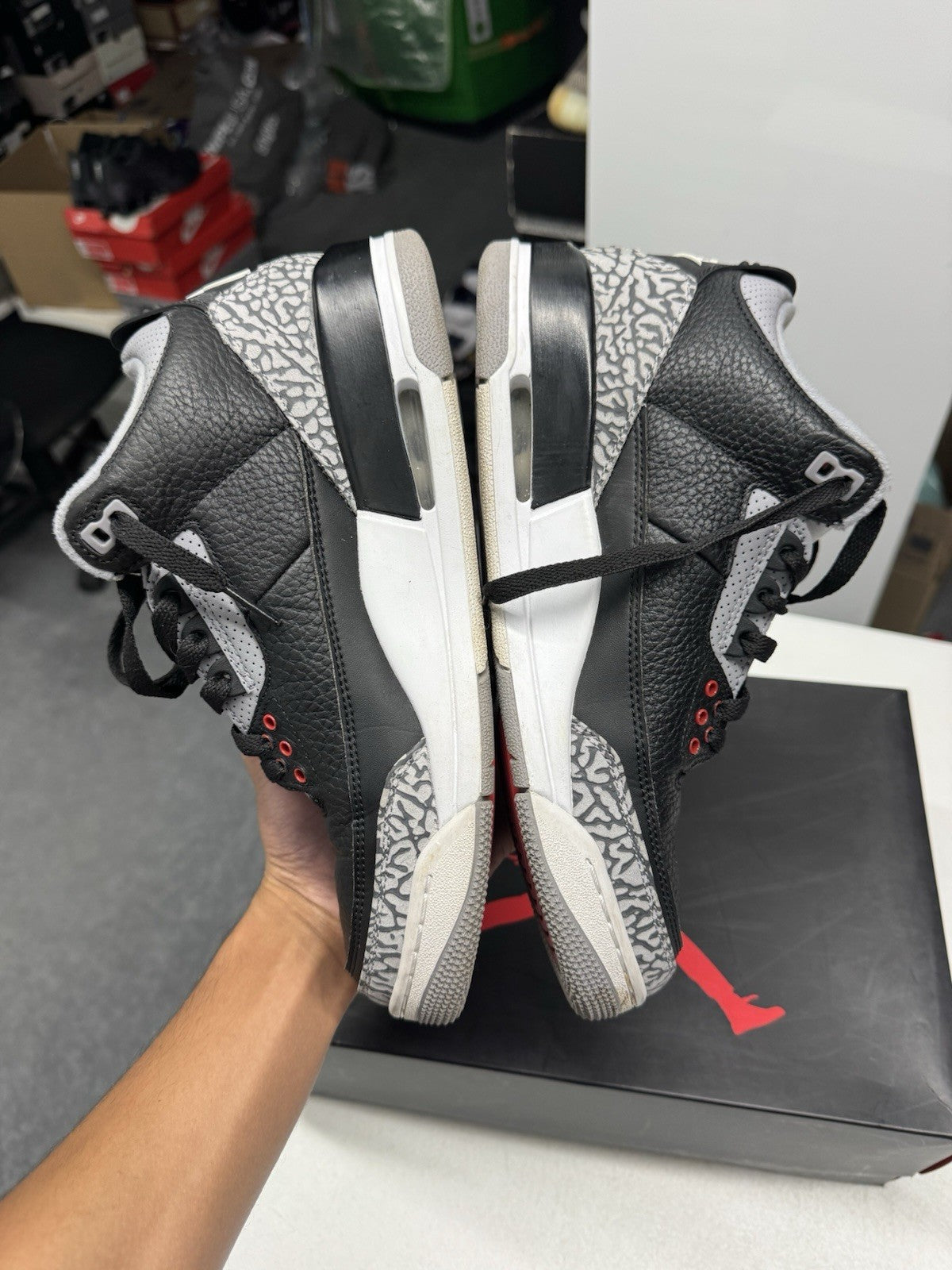 Jordan Air Jordan 3 Retro Black Cement Men's 136064-020 SIZE 8.5