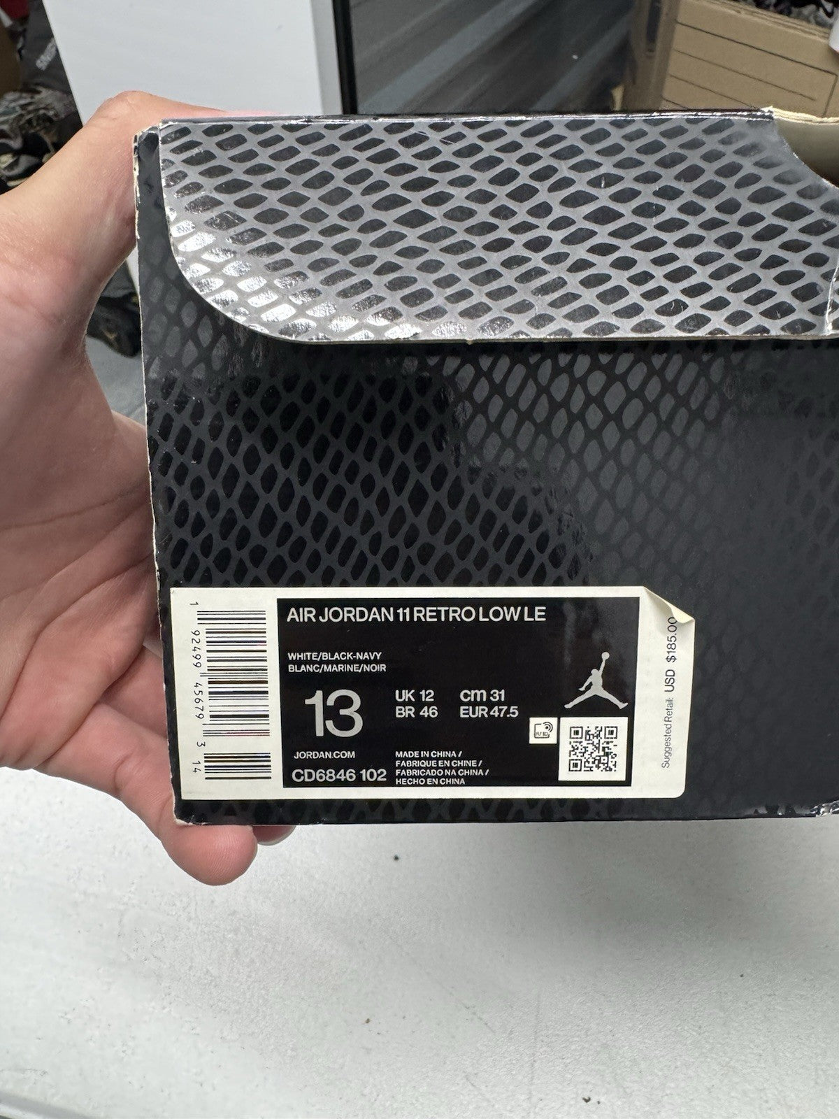 Jordan Air Jordan 11 Retro Low Snakeskin White/Black/Navy 2019 SZ13
