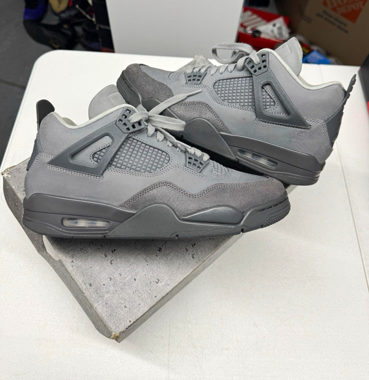 Jordan Air Jordan 4 Retro SE Wet Cement Gray Suede FQ7928-001 SIZE 10.5