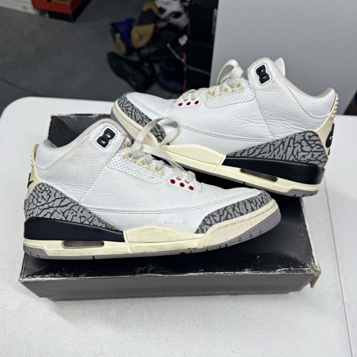 Jordan Air Jordan 3 Retro White Cement Reimagined Men's Sneakers SIZE 8