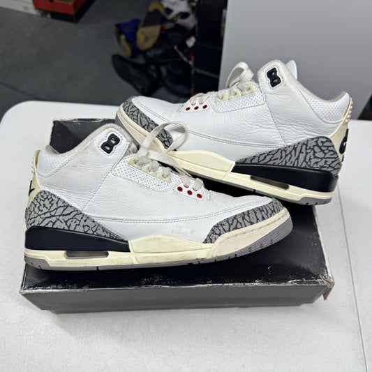 Jordan Air Jordan 3 Retro White Cement Reimagined Men's Sneakers SIZE 8