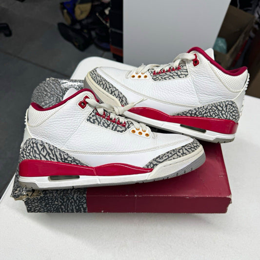 Jordan Air Jordan 3 Retro Mid Cardinal Red Men's Sneakers White/Red SIZE 8.5
