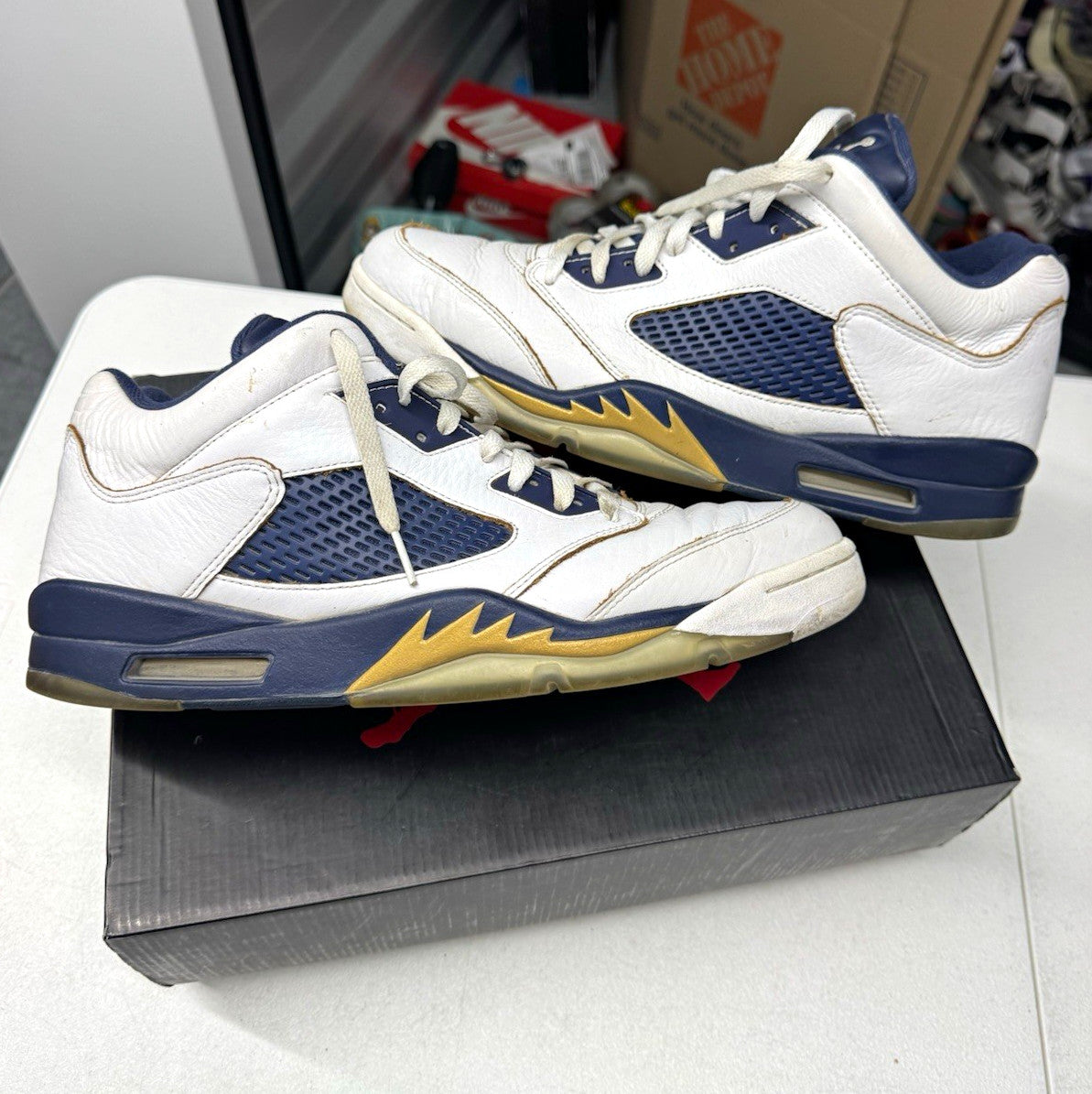 Jordan Air Jordan 5 Retro Low Dunk From Above White/Gold/Navy SZ13