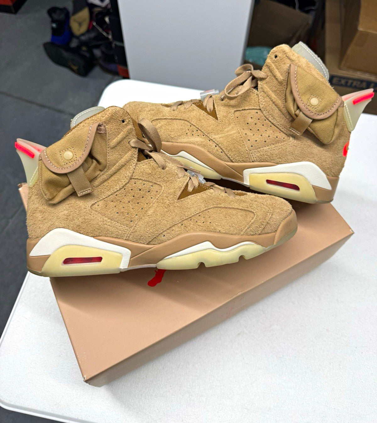 Jordan Air Jordan 6 Retro SP Travis Scott British Khaki Suede SIZE 9
