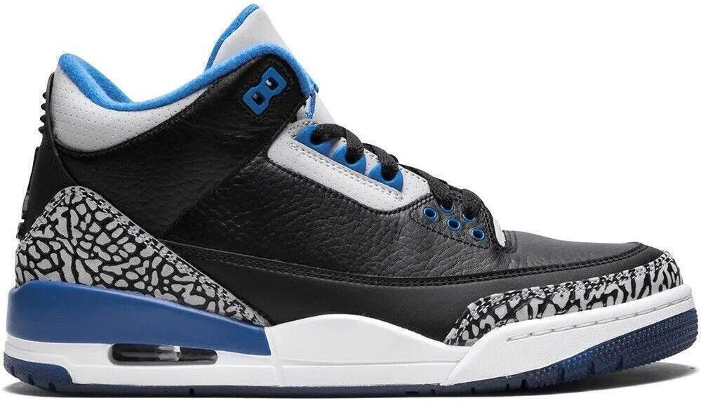 Jordan Air Jordan 3 Retro Sport Blue 2014 Black/Wolf Grey SIZE 9