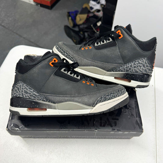 Jordan Air Jordan 3 Retro Fear 2023 Men's Sneakers Gray/Orange SIZE 8.5