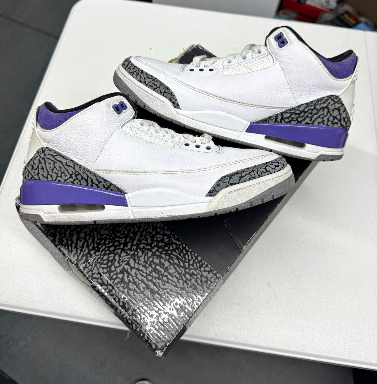 Jordan Air Jordan 3 Retro Mid Dark Iris White/Black SIZE 10