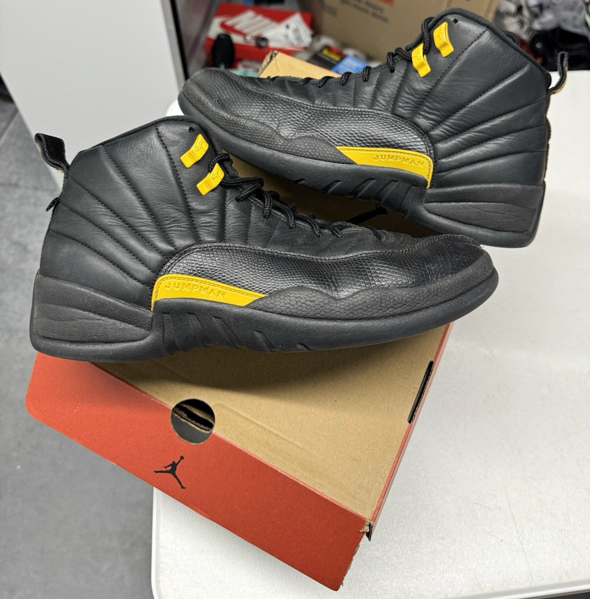 Jordan Air Jordan 12 Retro Black/Taxi Men's Sneakers Size 12 CT8013-071