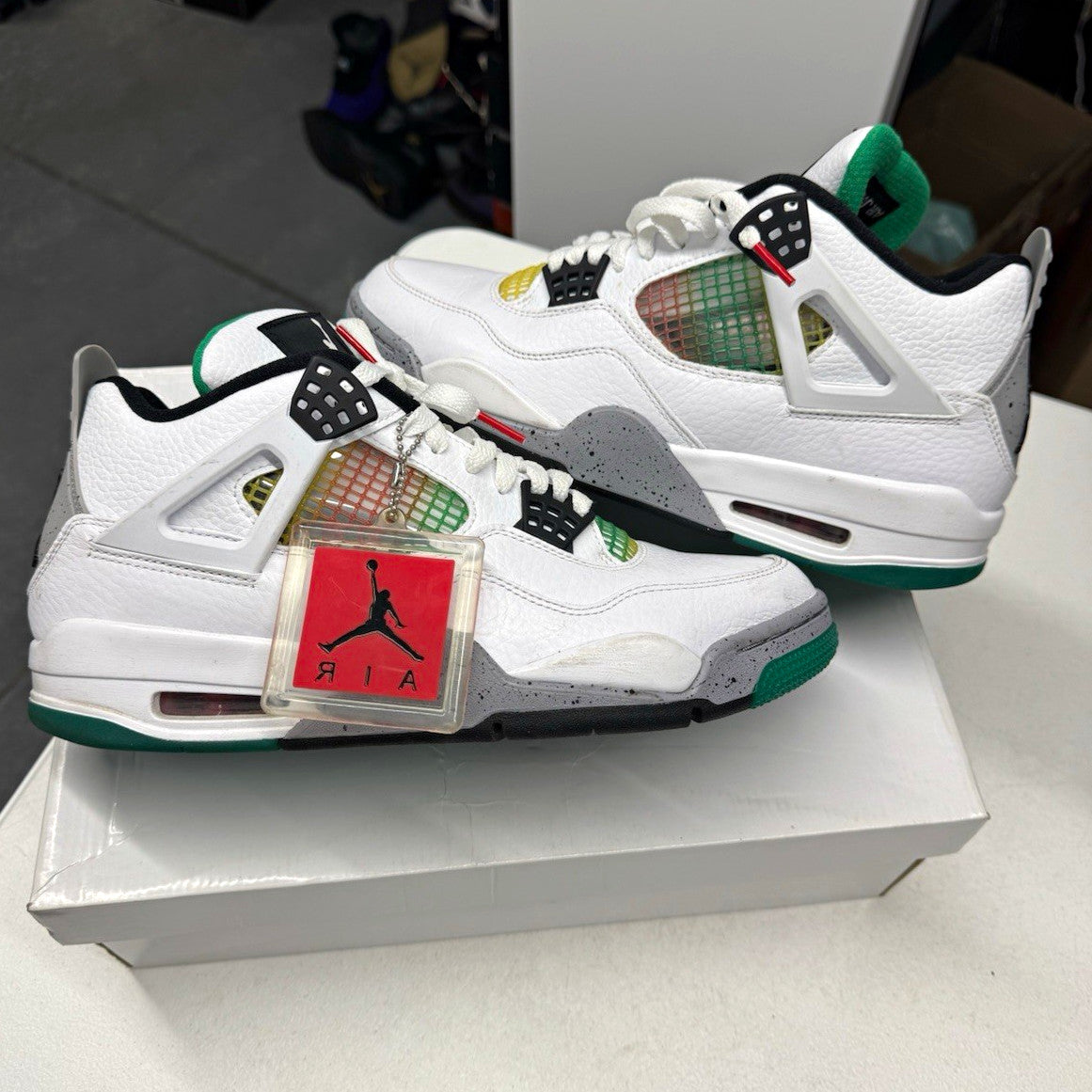 Jordan WMNS Air Jordan 4 Retro Rasta White/Red/Green/Black SIZE 11W/9.5M