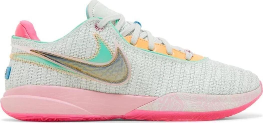 Nike LeBron XX Time Machine Men's Low Top Basketball Shoes Green/Pink SZ13.5