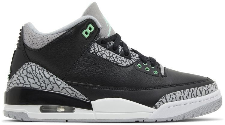 Jordan Air Jordan 3 Retro Green Glow Men's Sneakers Black/Green SIZE 9.5