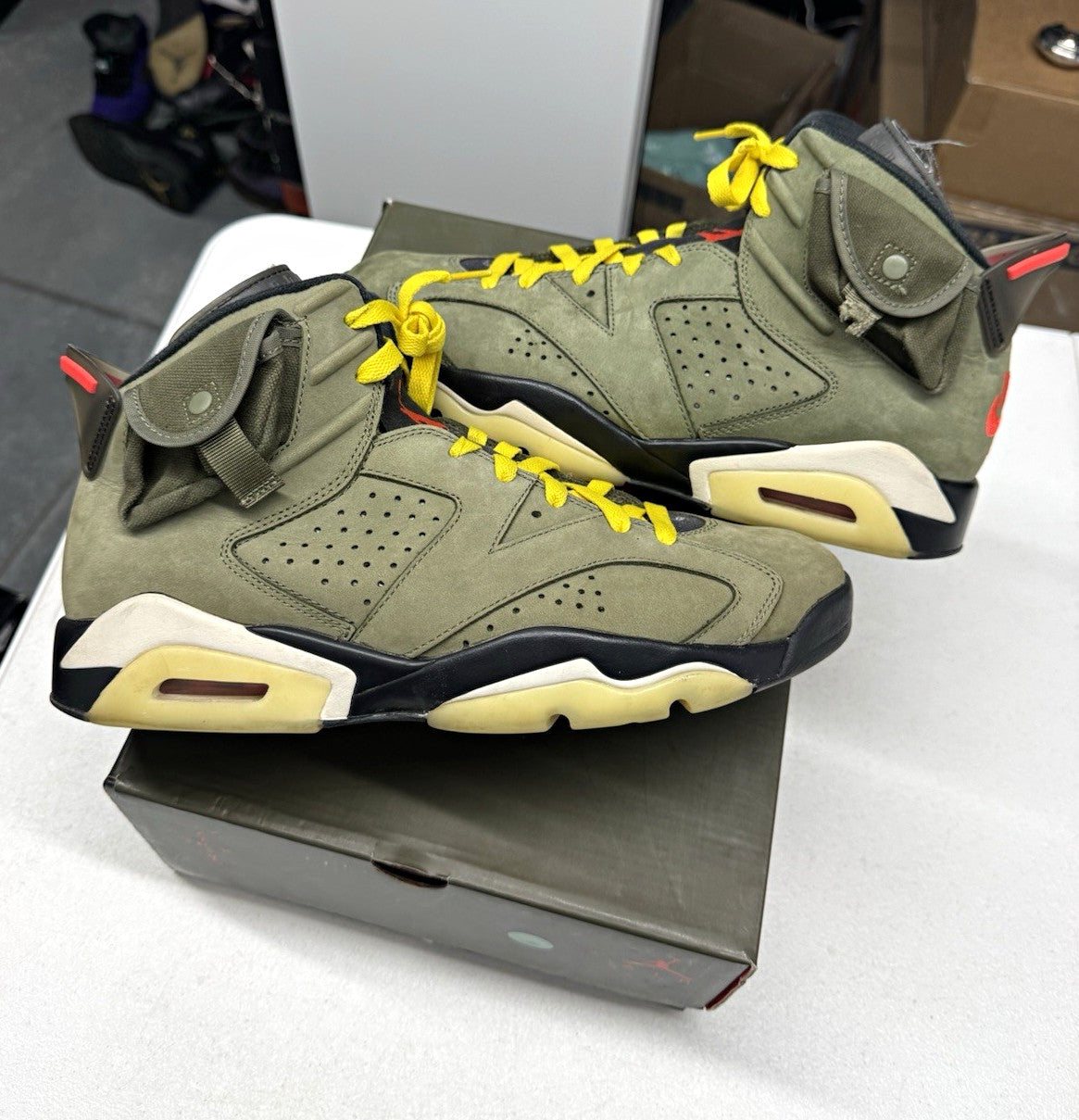 Jordan Air Jordan 6 Retro SP Travis Scott Olive Sneakers 2019 SIZE 10