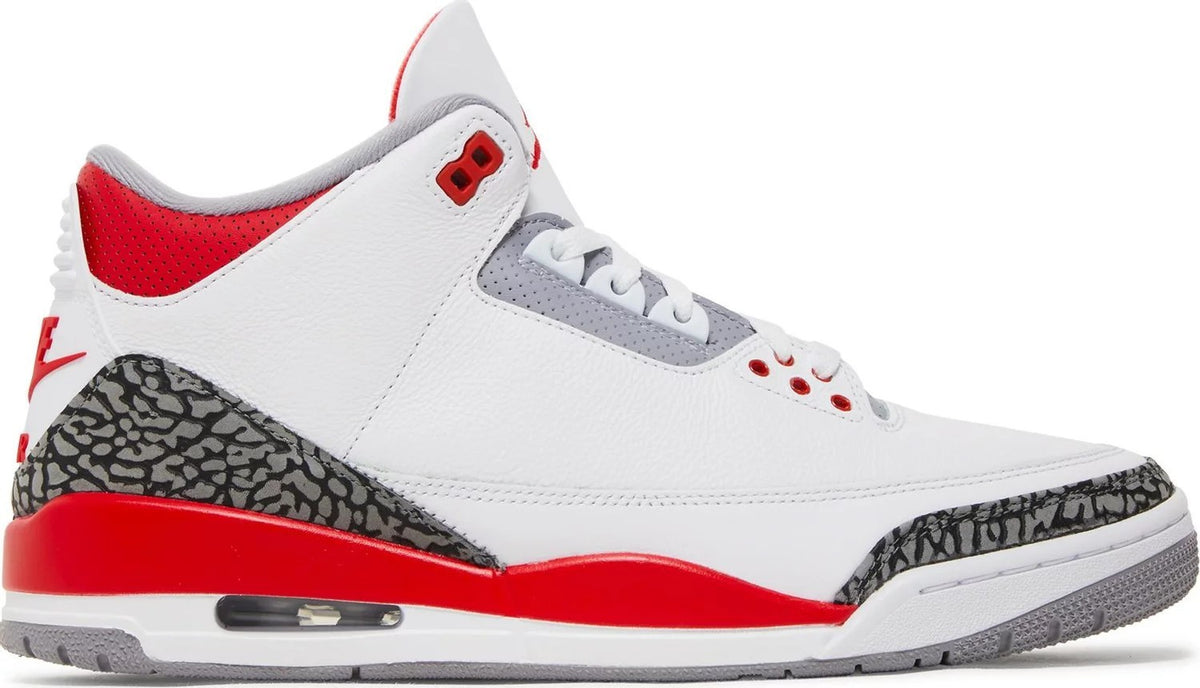 Jordan Air Jordan 3 Retro Fire Red Men's Sneakers White/Red Size 12