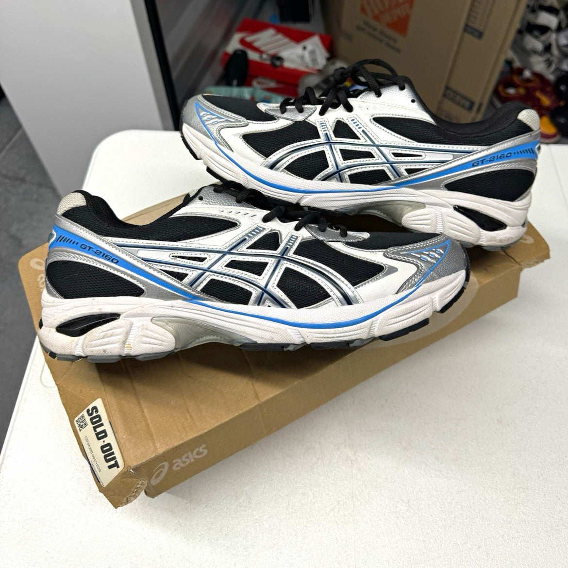 ASICS GT-2160 Black/Pure Silver Men's Sneakers Size 12 1203A320-004