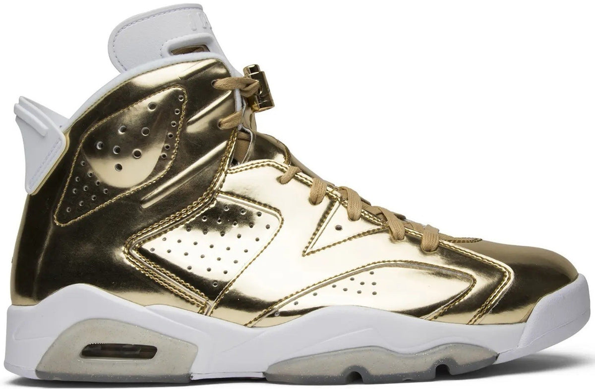 Jordan Air Jordan 6 Retro Pinnacle Men's Sneakers Metallic Gold/White SIZE 8